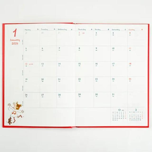 Da11 ココちゃん 2026 B6 ハードカバー スケジュール帳 風船 星 < 女性ファッション Da11 ココちゃん 2026 B6 ハードカバー スケジュール帳 風船 星 < 女性ファッションの