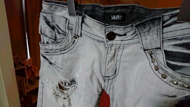 GLAD NEWS スタッズ付 クラッシュデニム ハーパン < ブランド GLAD NEWS スタッズ付 クラッシュデニム ハーパン < ブランドの