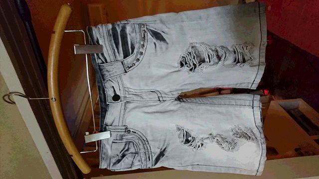 GLAD NEWS スタッズ付 クラッシュデニム ハーパン < ブランド GLAD NEWS スタッズ付 クラッシュデニム ハーパン < ブランドの