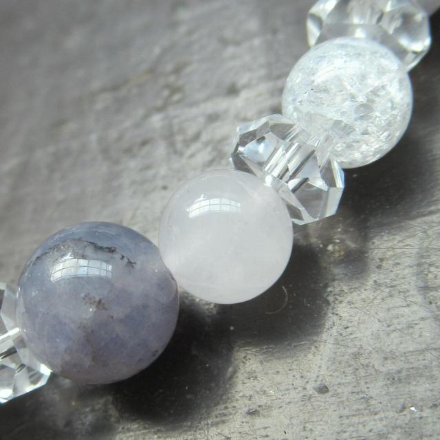 アイオライトxローズクォーツxクラック水晶ブレスレット 天然石 パワーストーン < 女性アクセサリー/時計 アイオライトxローズクォーツxクラック水晶ブレスレット 天然石 パワーストーン < 女性アクセサリー/時計の