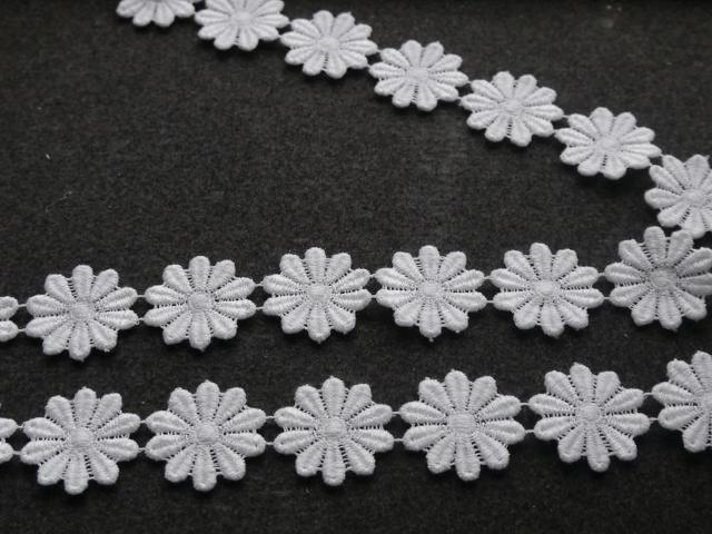 花モチーフ ケミカルレース 白 27mm幅 1m モチーフ36個分 < ペット/手芸/園芸  花モチーフ ケミカルレース 白 27mm幅 1m モチーフ36個分 < ペット/手芸/園芸の