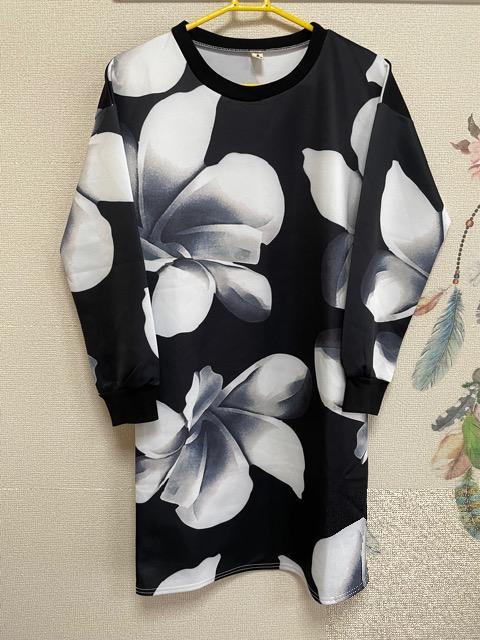 新品.未使用.長袖.大花柄ワンピース < 女性ファッション  新品.未使用.長袖.大花柄ワンピース < 女性ファッションの
