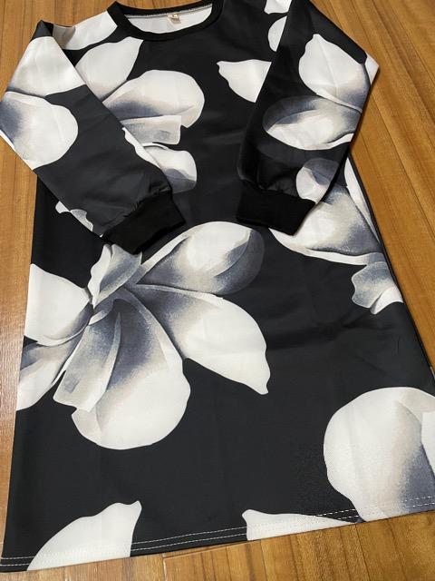 新品.未使用.長袖.大花柄ワンピース < 女性ファッション  新品.未使用.長袖.大花柄ワンピース < 女性ファッションの