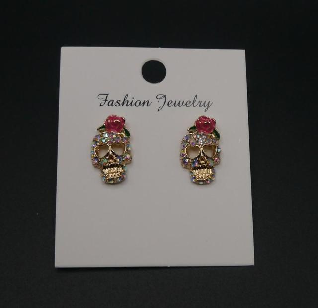 新品 アンティーク調オーロラストーン髑髏スカルピアス ゴスロリ < 女性アクセサリー/時計 新品 アンティーク調オーロラストーン髑髏スカルピアス ゴスロリ < 女性アクセサリー/時計の