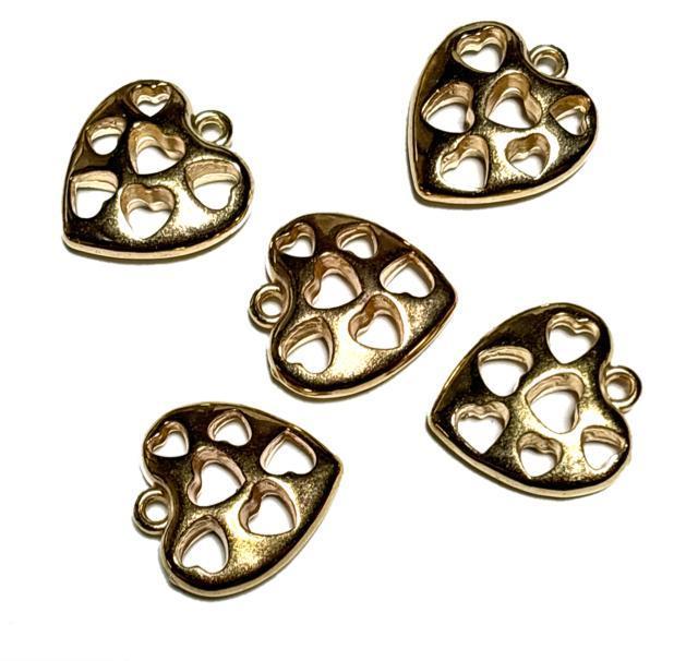 226 金色の穴あきハート 5個入り ペンダントトップなどに ◯ < ペット/手芸/園芸 226 金色の穴あきハート 5個入り ペンダントトップなどに ◯ < ペット/手芸/園芸の