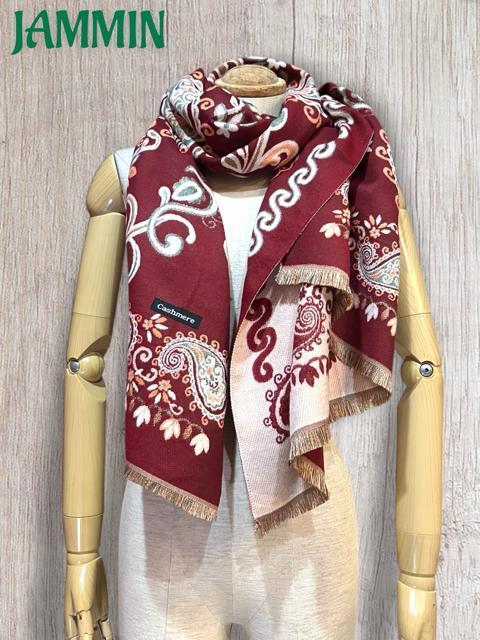 ペーズリー柄カシミヤストール エスニック アジアン ストール カシミア < 女性ファッション  ペーズリー柄カシミヤストール エスニック アジアン ストール カシミア < 女性ファッションの