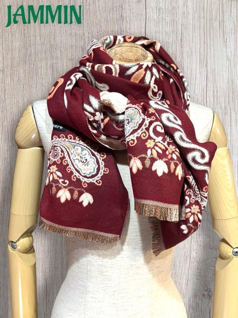 ペーズリー柄カシミヤストール エスニック アジアン ストール カシミア < 女性ファッション  ペーズリー柄カシミヤストール エスニック アジアン ストール カシミア < 女性ファッションの