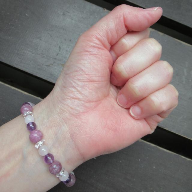 レピドライトxアメジストxローズクォーツブレスレット < 女性アクセサリー/時計  レピドライトxアメジストxローズクォーツブレスレット < 女性アクセサリー/時計の