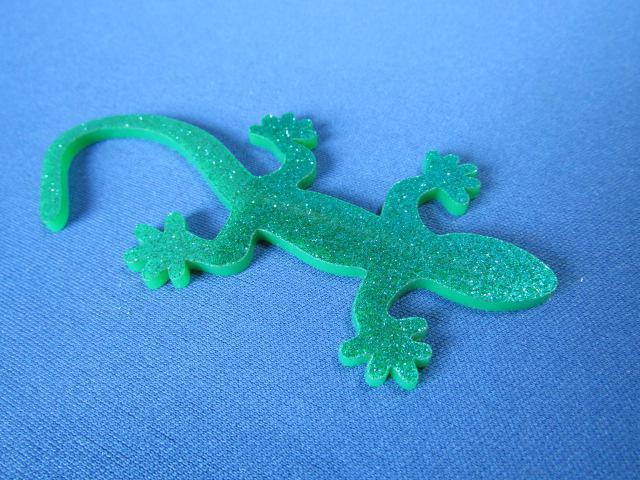 ●Gecko ゲッコー/守宮/ヤモリ! GREEN グリーンラメ仕様 ABS製エンブレム 新品 < 自動車/バイク ●Gecko ゲッコー/守宮/ヤモリ! GREEN グリーンラメ仕様 ABS製エンブレム 新品 < 自動車/バイク