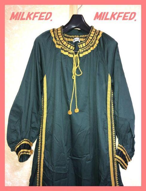 ☆ミルクフェド☆超美品♪完売民族系チロリアン刺繡ギャザーロングワンピース☆ < ブランド ☆ミルクフェド☆超美品♪完売民族系チロリアン刺繡ギャザーロングワンピース☆ < ブランドの