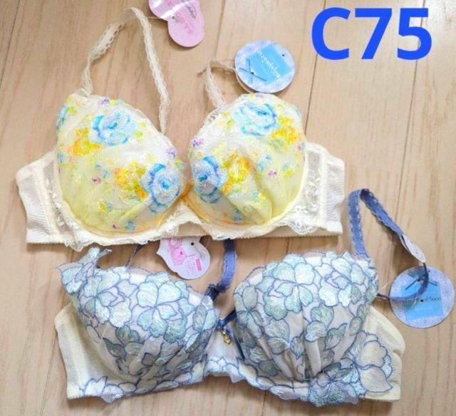 C75★Lilyage Coco★ハート谷間★フラワー刺繍ブラジャー2点★新品★送料無料 < 女性ファッション  C75★Lilyage Coco★ハート谷間★フラワー刺繍ブラジャー2点★新品★送料無料  < 女性ファッションの