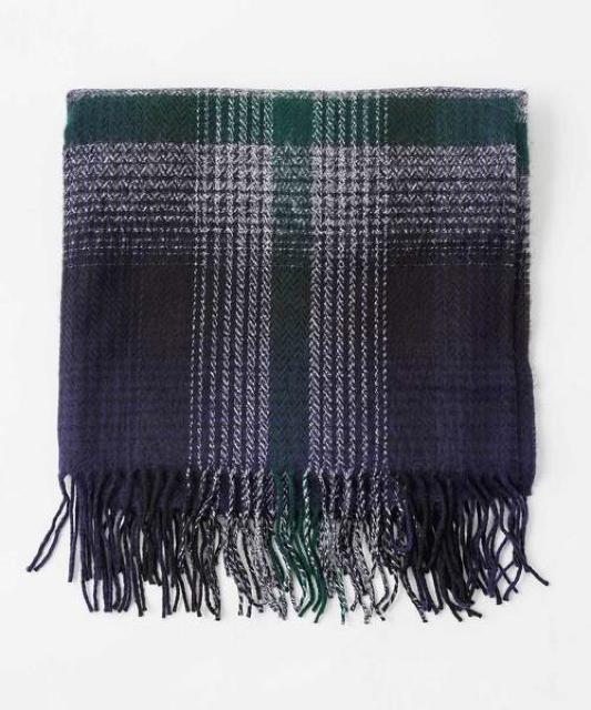 SALE●定価3,960円【新品】チェック柄●2wey大判ストール●紺ネイビー●マフラー ストール < 女性ファッション  SALE●定価3,960円【新品】チェック柄●2wey大判ストール●紺ネイビー●マフラー ストール < 女性ファッションの