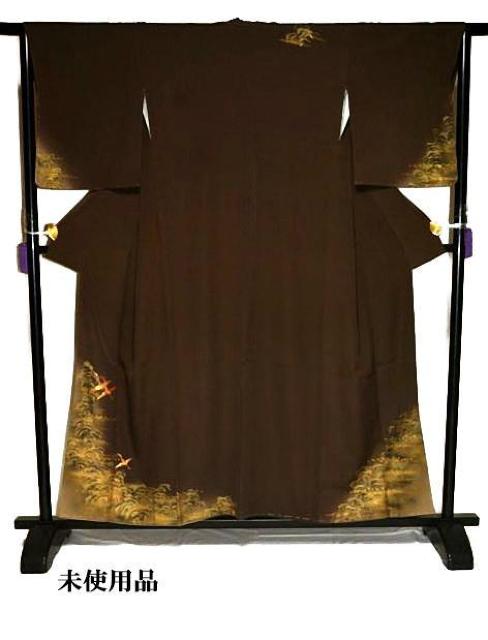 【最高級】【未使用品】 金彩 金駒シシュウ 鶴 松 波 付下げ 身丈156cm 裄丈64.5cm T3328 < 女性ファッション  【最高級】【未使用品】 金彩 金駒シシュウ 鶴 松 波 付下げ 身丈156cm 裄丈64.5cm T3328  < 女性ファッションの