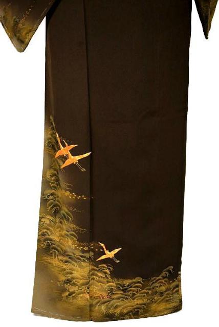 【最高級】【未使用品】 金彩 金駒シシュウ 鶴 松 波 付下げ 身丈156cm 裄丈64.5cm T3328 < 女性ファッション  【最高級】【未使用品】 金彩 金駒シシュウ 鶴 松 波 付下げ 身丈156cm 裄丈64.5cm T3328 < 女性ファッションの