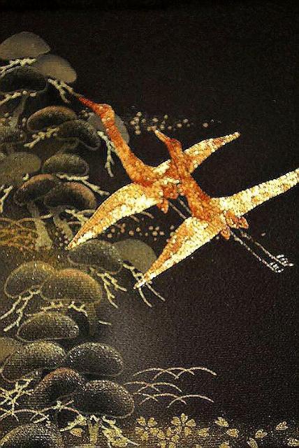 【最高級】【未使用品】 金彩 金駒シシュウ 鶴 松 波 付下げ 身丈156cm 裄丈64.5cm T3328 < 女性ファッション  【最高級】【未使用品】 金彩 金駒シシュウ 鶴 松 波 付下げ 身丈156cm 裄丈64.5cm T3328 < 女性ファッションの