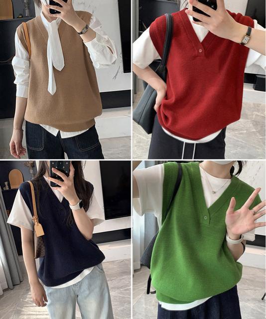 送料無料 新品 ニットベスト レディースチョッキ 重ね着 < 女性ファッション  送料無料 新品 ニットベスト レディースチョッキ 重ね着 < 女性ファッションの