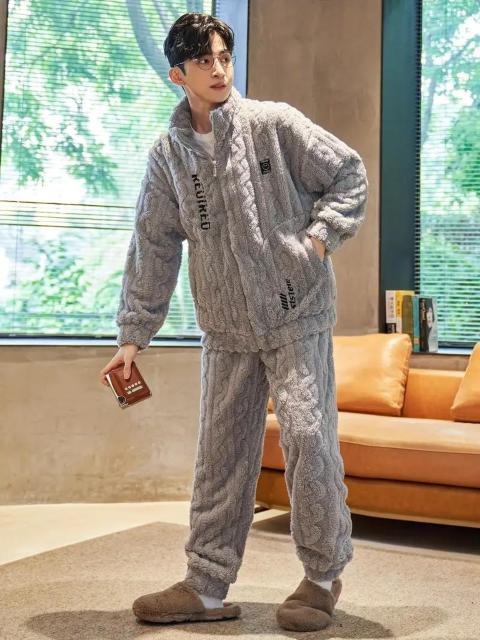 爆ヤス価格3790円★メンズパジャマ ル厚手ベルベットホーーラル  ベルベット ジッパー付き2点セット日本サイズXL) < 男性ファッション  爆ヤス価格3790円★メンズパジャマ ル厚手ベルベットホーーラル  ベルベット ジッパー付き2点セット日本サイズXL) < 男性ファッションの