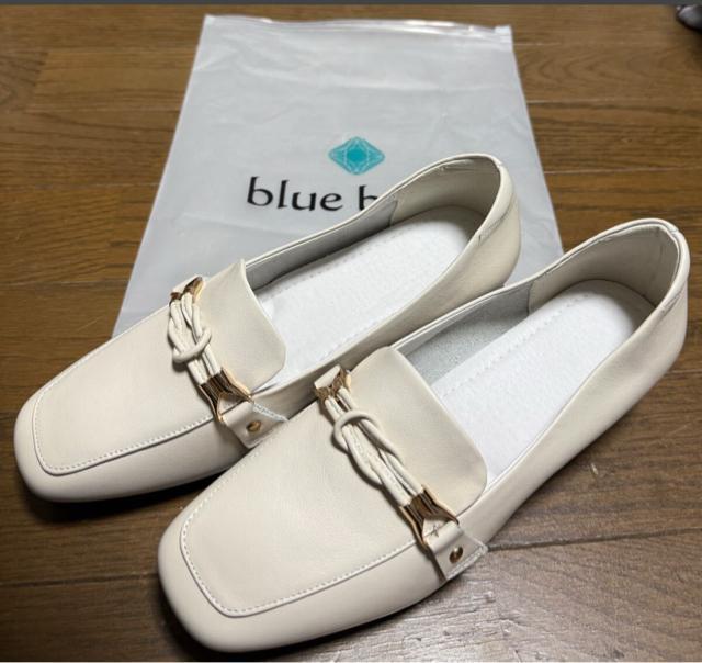 新品、未使用■blue beryl ローファー レディース 本革 アイボリー 23.5cm < 女性ファッション  新品、未使用■blue beryl ローファー レディース 本革 アイボリー 23.5cm < 女性ファッションの