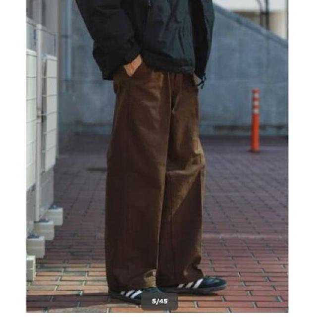 URBAN RESEARCH ヘビーツイルストレッチ 1タック ワイドパンツ 1プリーツ チノパン ブラウン ストレート < ブランド  URBAN RESEARCH ヘビーツイルストレッチ 1タック ワイドパンツ 1プリーツ チノパン ブラウン ストレート < ブランドの