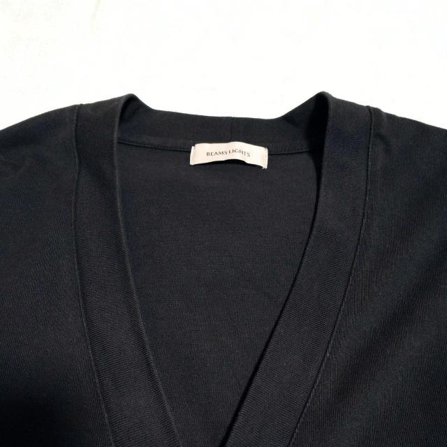 BEAMS Lights ギザコットンスプレンダーツイスト カーディガン Vネック 黒 ブラック スミクロ M < ブランド BEAMS Lights ギザコットンスプレンダーツイスト カーディガン Vネック 黒 ブラック スミクロ M < ブランドの
