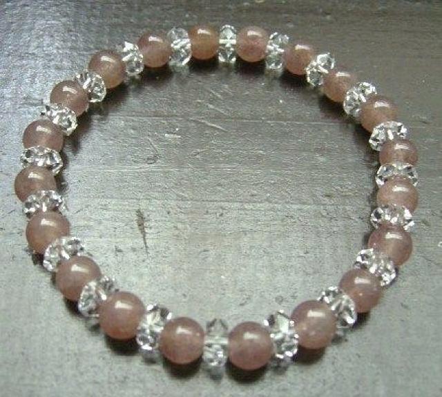 モスコバイトxカット水晶ブレスレット 天然石 パワーストーン < 女性アクセサリー/時計 モスコバイトxカット水晶ブレスレット 天然石 パワーストーン < 女性アクセサリー/時計の