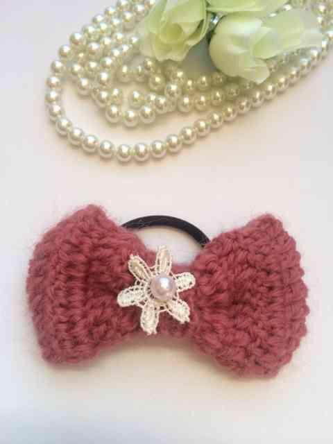 ハンドメイド ヘアゴム リボン ウール ピンク axes好き ガーリー < 女性ファッション  ハンドメイド ヘアゴム リボン ウール ピンク axes好き ガーリー < 女性ファッションの