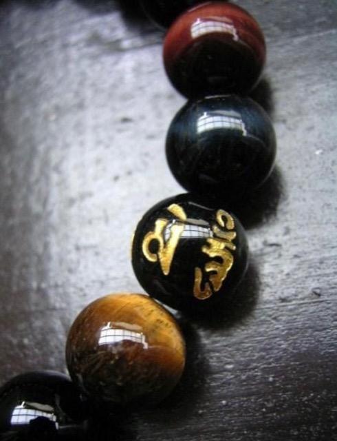 龍彫水晶x3色タイガーアイxオニキスブレスレット < 男性アクセサリー/時計 龍彫水晶x3色タイガーアイxオニキスブレスレット < 男性アクセサリー/時計の