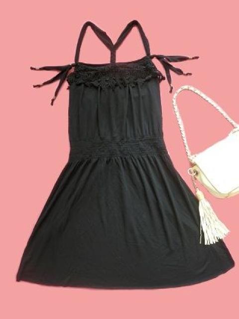 ブラッククロシェフリンジタンクキャミワンピース黒rosebullet < ブランド ブラッククロシェフリンジタンクキャミワンピース黒rosebullet < ブランドの