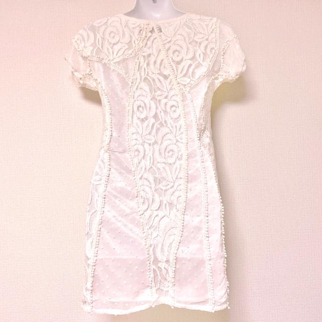 MercuryLuxシースルーホワイトフラワーレースミニワンピース白花 < ブランド MercuryLuxシースルーホワイトフラワーレースミニワンピース白花 < ブランドの