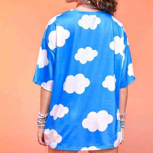 ROMWE★新品★虹と空とたれスマイルのPOPTシャツ < 女性ファッション  ROMWE★新品★虹と空とたれスマイルのPOPTシャツ < 女性ファッションの