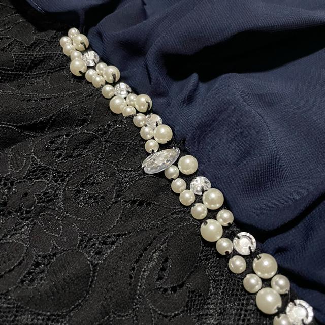 Retica(レティカ) ビジュー シフォン × レース ワンピース < 女性ファッション Retica(レティカ) ビジュー シフォン × レース ワンピース < 女性ファッションの