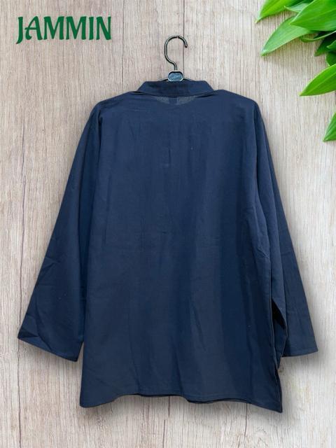 刺繍入りクルタ ネイビー 長袖 アジアン エスニック ヒッピー 個性派 < 男性ファッション 刺繍入りクルタ ネイビー 長袖 アジアン エスニック ヒッピー 個性派 < 男性ファッションの