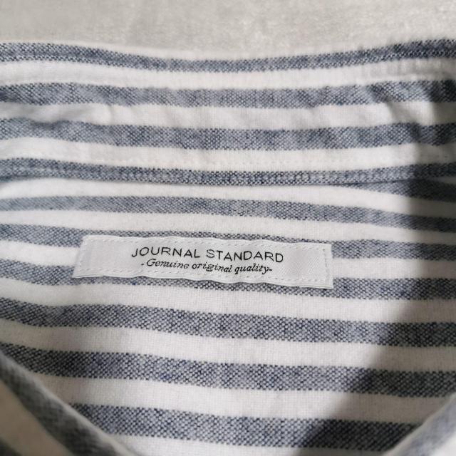 JOURNAL STANDARD ストライプ フランネル シャツ ネルシャツ ブルーグレー M メンズ ジャーナルスタンダード < ブランド  JOURNAL STANDARD ストライプ フランネル シャツ ネルシャツ ブルーグレー M メンズ ジャーナルスタンダード < ブランドの
