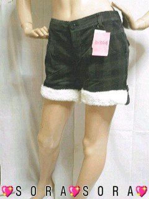 可愛い♪もこもこボア付 バックフラポケ コーデュロイチェック柄 ショーパン < 女性ファッション 可愛い♪もこもこボア付 バックフラポケ コーデュロイチェック柄 ショーパン < 女性ファッションの