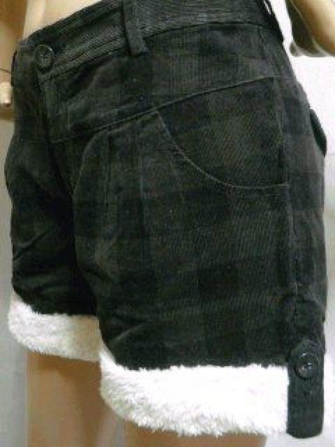 可愛い♪もこもこボア付 バックフラポケ コーデュロイチェック柄 ショーパン < 女性ファッション 可愛い♪もこもこボア付 バックフラポケ コーデュロイチェック柄 ショーパン < 女性ファッションの