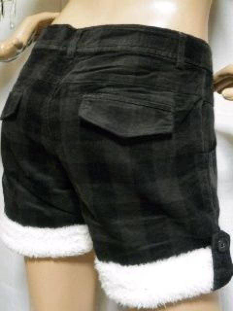 可愛い♪もこもこボア付 バックフラポケ コーデュロイチェック柄 ショーパン < 女性ファッション 可愛い♪もこもこボア付 バックフラポケ コーデュロイチェック柄 ショーパン < 女性ファッションの