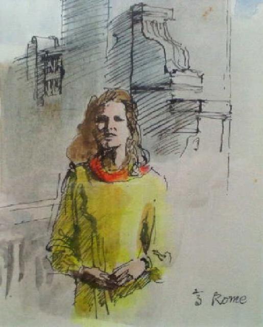 高塚省吾 水彩画『 ローマ 黄色い服の女』署名入 貴重な真筆真作 原画 < ホビー 高塚省吾 水彩画『 ローマ 黄色い服の女』署名入 貴重な真筆真作 原画 < ホビーの