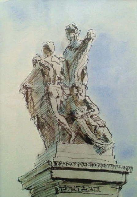 高塚省吾 水彩画『 ローマ 黄色い服の女』署名入 貴重な真筆真作 原画 < ホビー 高塚省吾 水彩画『 ローマ 黄色い服の女』署名入 貴重な真筆真作 原画 < ホビーの