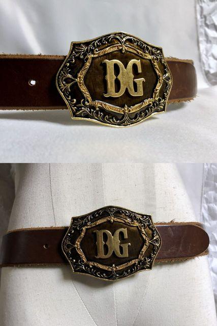 正規良 限定 ドルチェ&ガッバーナ アンティークDGロゴバックルベルト 茶×ゴールド 85 < ブランド 正規良 限定 ドルチェ&ガッバーナ アンティークDGロゴバックルベルト 茶×ゴールド 85 < ブランドの