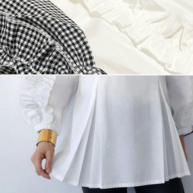 新品フリルボリューム袖ブラウス2枚セット < 女性ファッション 新品フリルボリューム袖ブラウス2枚セット < 女性ファッションの