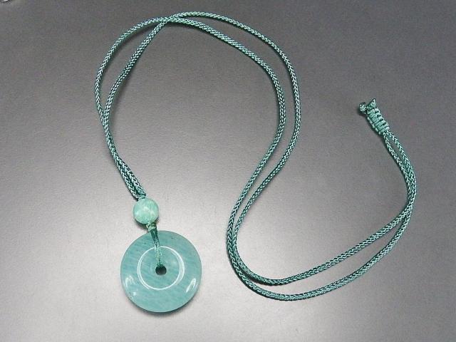 湖の色天然石氷種アマゾナイト丸平安扣ペンダント糸ネックレス < 女性アクセサリー/時計  湖の色天然石氷種アマゾナイト丸平安扣ペンダント糸ネックレス < 女性アクセサリー/時計の