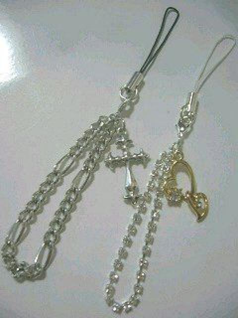 LOVE.二人の愛《クロス&ゴールドハート》ペア携帯ストラップ < 家電/AV LOVE.二人の愛《クロス&ゴールドハート》ペア携帯ストラップ < 家電/AVの