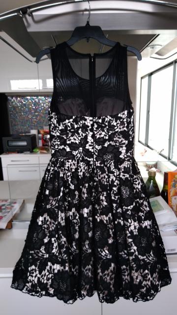 黒ミニワンピースレースドレスベージュサテンベースS~M < 女性ファッション  黒ミニワンピースレースドレスベージュサテンベースS~M < 女性ファッションの