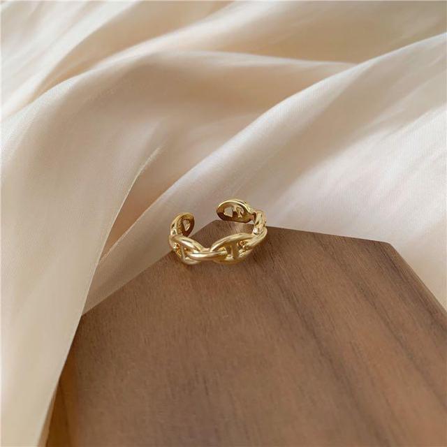 アンカーチェーンリング 指輪●フリーサイズ●Goldゴールド < 女性アクセサリー/時計 アンカーチェーンリング 指輪●フリーサイズ●Goldゴールド < 女性アクセサリー/時計の