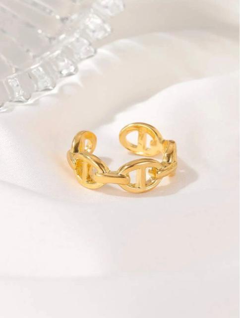 アンカーチェーンリング 指輪●フリーサイズ●Goldゴールド < 女性アクセサリー/時計 アンカーチェーンリング 指輪●フリーサイズ●Goldゴールド < 女性アクセサリー/時計の