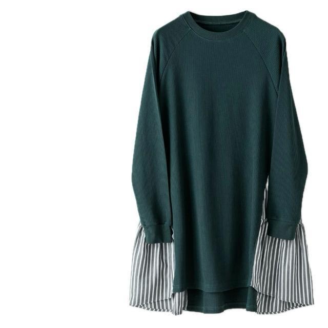 fort point 異素材MIX サイドティアード ニット トップス < 女性ファッション fort point 異素材MIX サイドティアード ニット トップス < 女性ファッションの