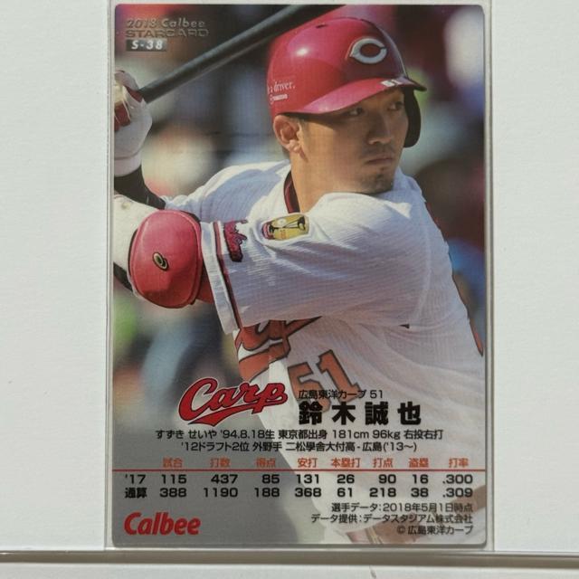 プロ野球チップス 金箔 サインカード 2018 鈴木誠也 広島東洋カープ < レジャー/スポーツ  プロ野球チップス 金箔 サインカード 2018 鈴木誠也 広島東洋カープ < レジャー/スポーツの