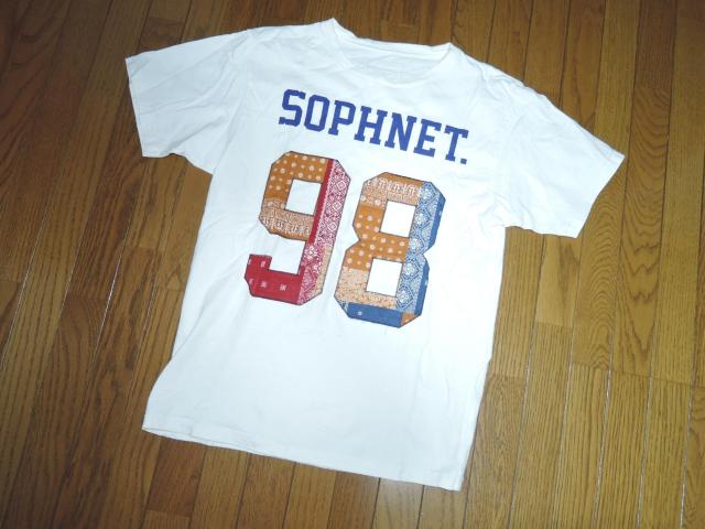 SOPHNET. ソフネット バンダナ ナンバリングロゴ Tシャツ S 白 ペイズリー柄 半袖Tシャツ カットソー < ブランド  SOPHNET. ソフネット バンダナ ナンバリングロゴ Tシャツ S 白 ペイズリー柄 半袖Tシャツ カットソー < ブランドの
