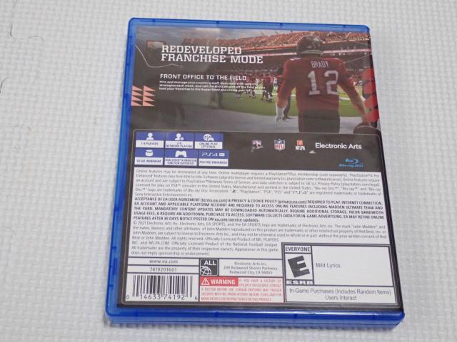 PS4★MADDEN NFL 22 海外版 北米版★箱付・ソフト付★動作確認済 < ゲーム本体/ソフト  PS4★MADDEN NFL 22 海外版 北米版★箱付・ソフト付★動作確認済 < ゲーム本体/ソフトの