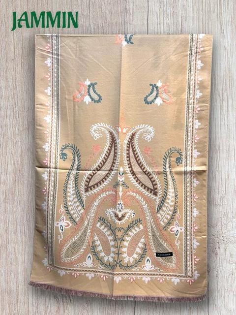 ペーズリー柄カシミヤストール ベージュ アジアン エスニック ストール マフラー カシミア < 女性ファッション  ペーズリー柄カシミヤストール ベージュ アジアン エスニック ストール マフラー カシミア < 女性ファッションの